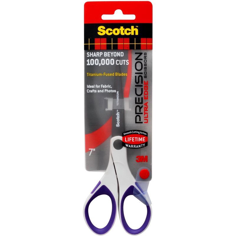 slide 3 of 3, Scotch 7" Precision Ultra Edge Scissors Titanium-Fused (Color May Vary), 1 ct