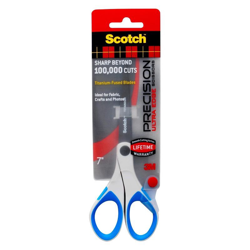 slide 1 of 3, Scotch 7" Precision Ultra Edge Scissors Titanium-Fused (Color May Vary), 1 ct