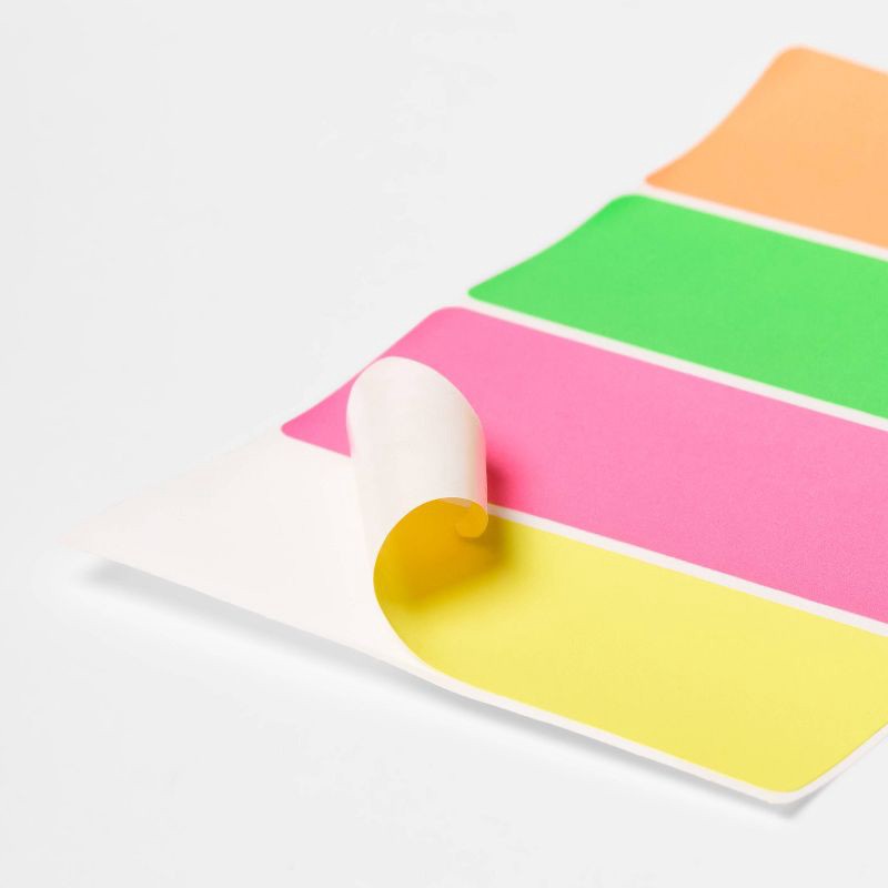 slide 3 of 4, 96ct 1"x2.75" Permanent Labels Neon - up&up™, 96 ct
