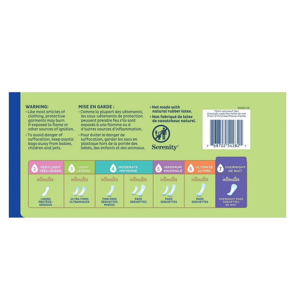 slide 8 of 9, Tena Incontinence Pads - Overnight, 28 ct