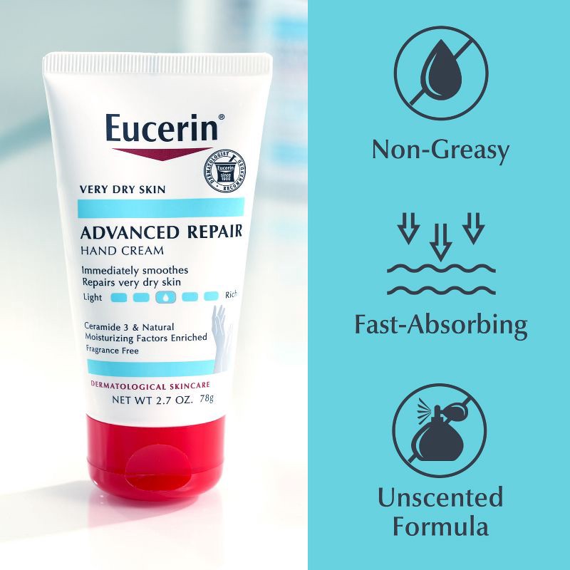 slide 10 of 15, Eucerin Advanced Repair Hand Cream Unscented - 2.7oz/1ct, 2.7 oz, 1 ct