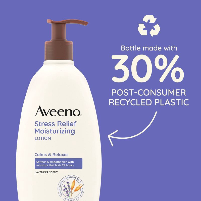 slide 6 of 15, Aveeno Stress Relief Moisturizing Lotion, Lavender, 18oz, 18 oz