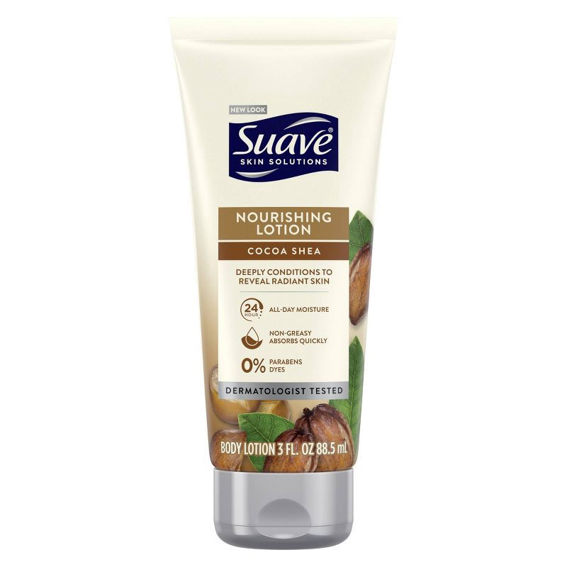 slide 2 of 7, Suave Skin Solutions Smoothing with Cocoa Butter and Shea Body Lotion 3oz, 3 oz