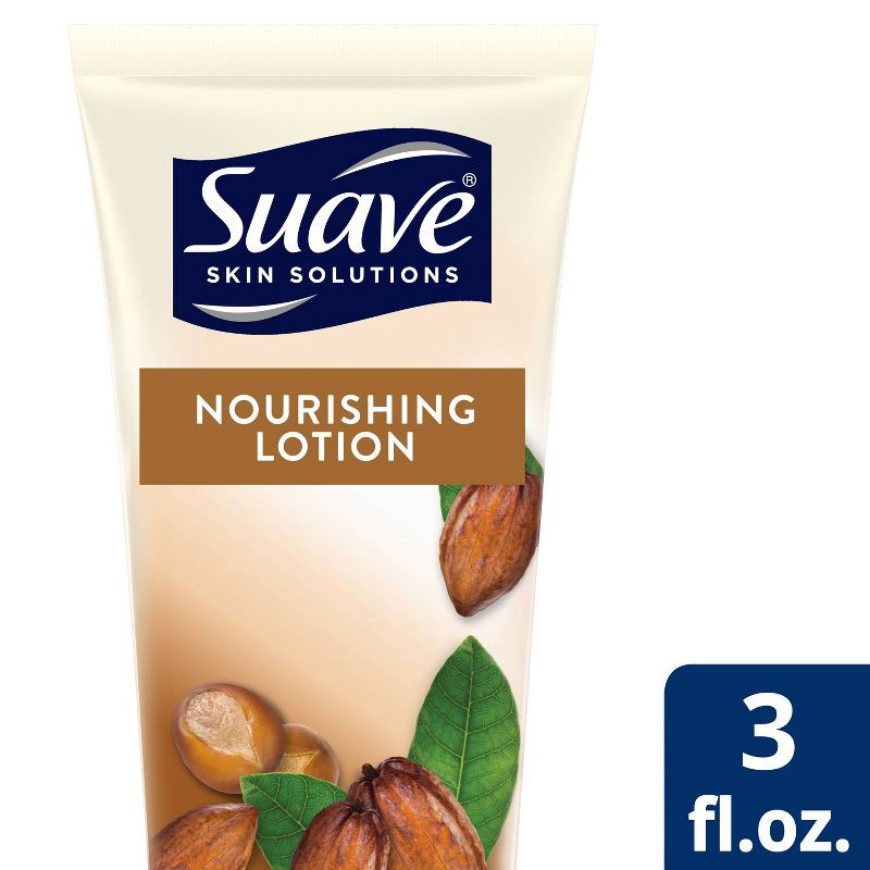 slide 1 of 7, Suave Skin Solutions Smoothing with Cocoa Butter and Shea Body Lotion 3oz, 3 oz