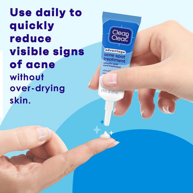 slide 3 of 7, Clean & Clear Advantage Acne Spot Treatment Gel Cream with Salicylic Acid and Witch Hazel - .75 fl oz, 0.75 fl oz