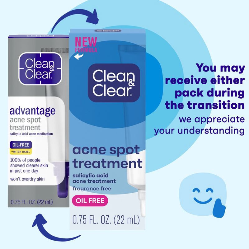 slide 8 of 10, Clean & Clear Advantage Acne Spot Treatment Gel Cream with Salicylic Acid and Witch Hazel - .75 fl oz, 0.75 fl oz