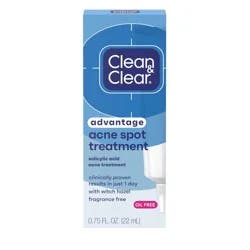 Clean & Clear Advantage Acne Spot Treatment Gel Cream with Salicylic Acid and Witch Hazel - .75 fl oz