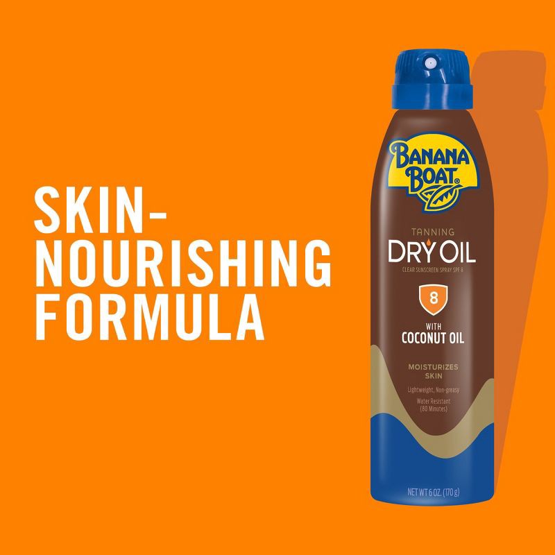 slide 3 of 7, Banana Boat Dry Oil Clear Sunscreen Spray - SPF 8 - 6oz, 8 ct; 6 oz