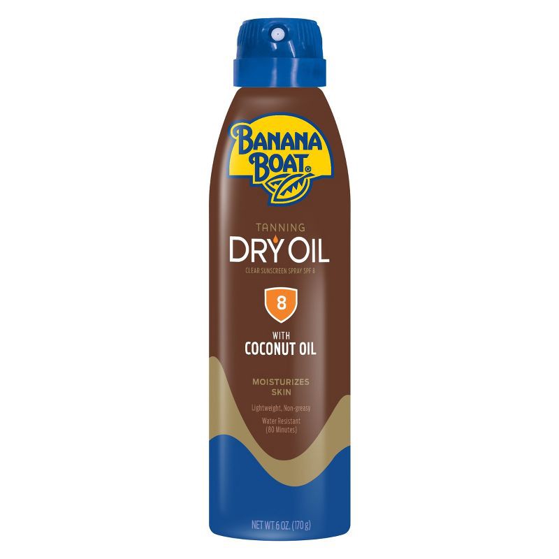 slide 1 of 7, Banana Boat Dry Oil Clear Sunscreen Spray - SPF 8 - 6oz, 8 ct; 6 oz