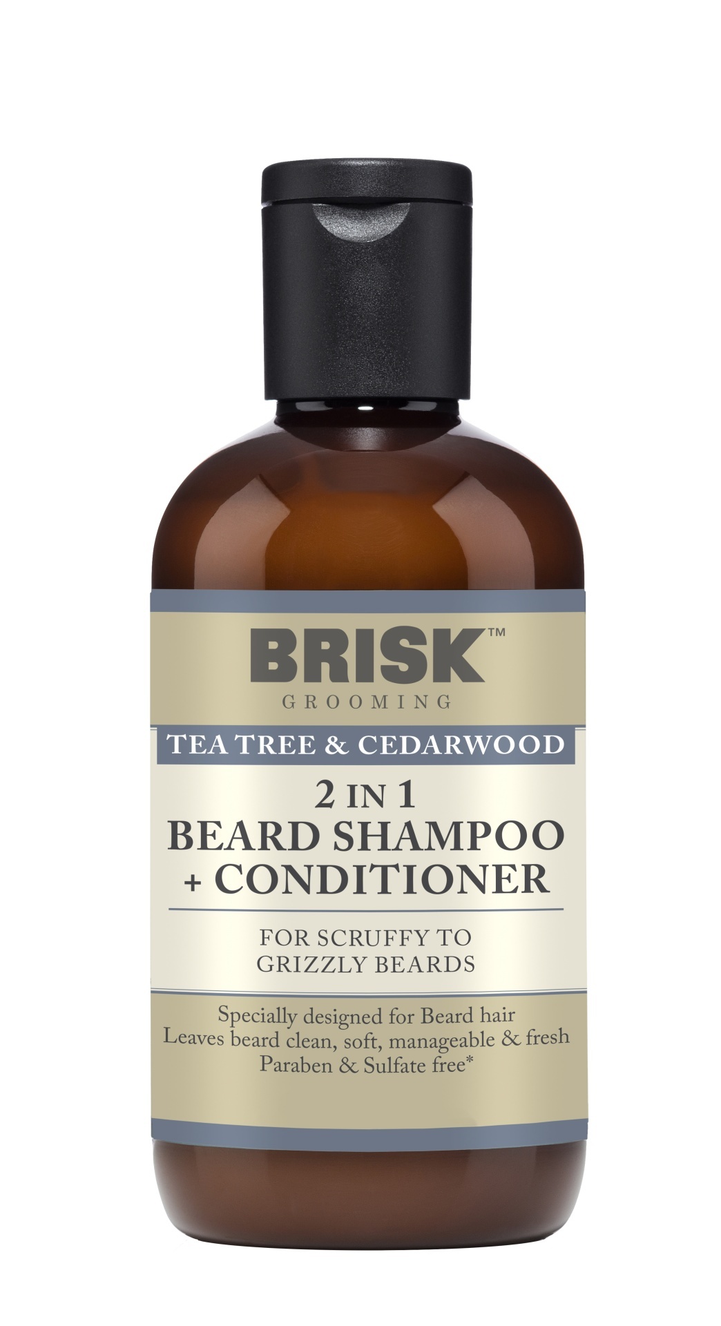 slide 1 of 1, Brisk Grooming Beard Shampoo, Tea Tree & Cedarwood, 5.1 fl oz