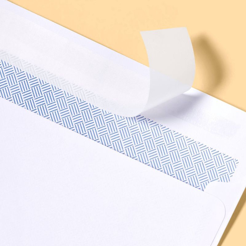 slide 2 of 3, 150ct 4"x9.5" Press and Seal Security Envelopes White - up&up™: Self-Seal Mailing Envelopes, Business Size 10, 9.5" Length, 150 ct