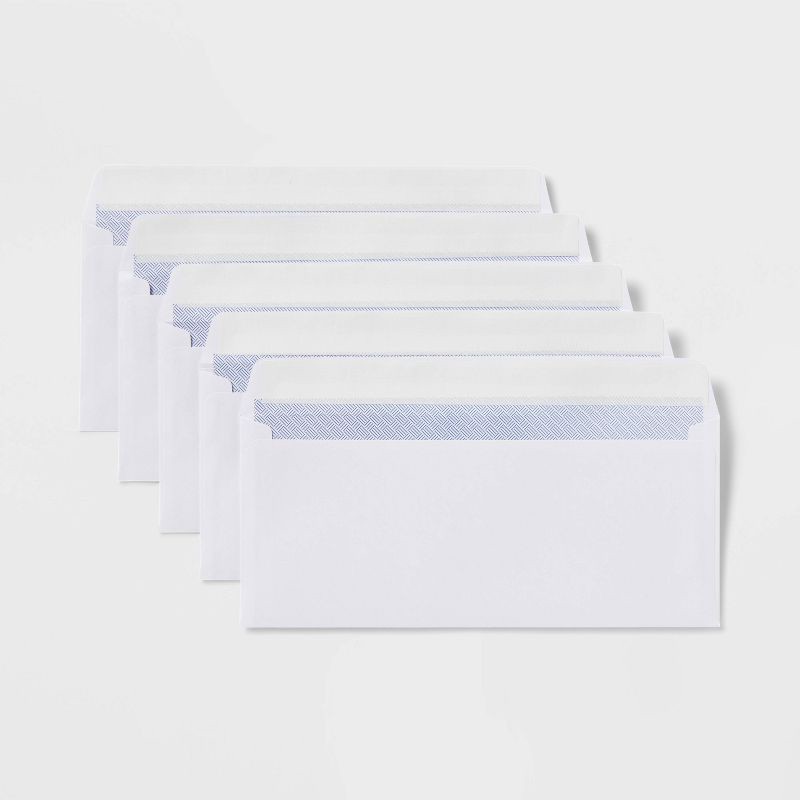 slide 3 of 3, 150ct 4"x9.5" Press and Seal Security Envelopes White - up&up™: Self-Seal Mailing Envelopes, Business Size 10, 9.5" Length, 150 ct