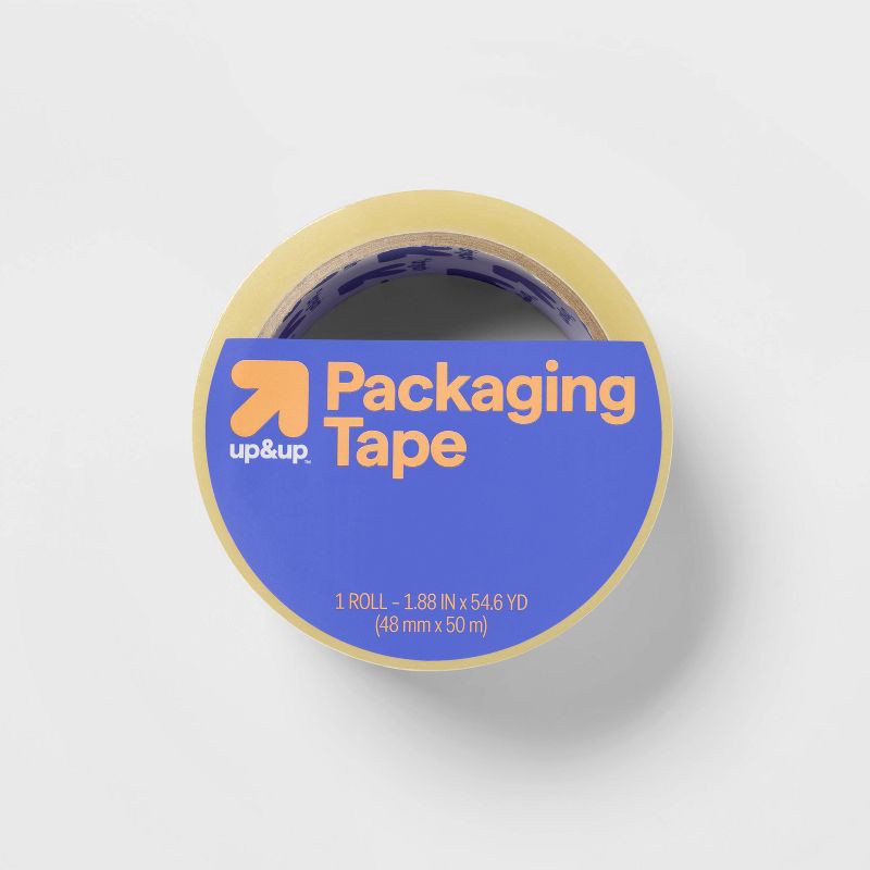 slide 1 of 3, Packaging Tape 1.88" x 54yd - up&up™: Clear Polyresin, 50yd Length, 1.88" Width, Packing & Shipping Tape Refill, 1 ct