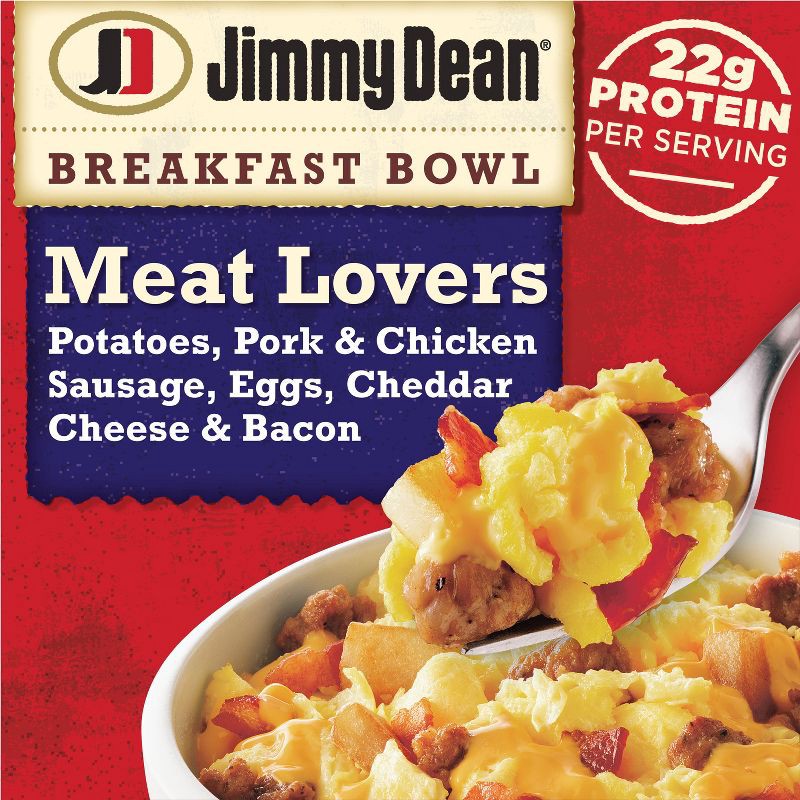 slide 1 of 13, Jimmy Dean Frozen Meat Lovers Breakfast Bowl - 7oz, 7 oz