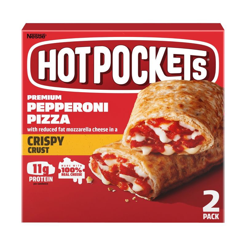 slide 14 of 14, Hot Pockets Pepperoni Pizza Frozen Snacks with Crispy Crust - 9oz/2ct, 2 ct; 9 oz