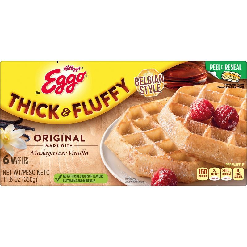 slide 2 of 7, Eggo Thick & Fluffy Original Frozen Waffles - 11.6oz/6ct, 6 ct; 11.6 oz