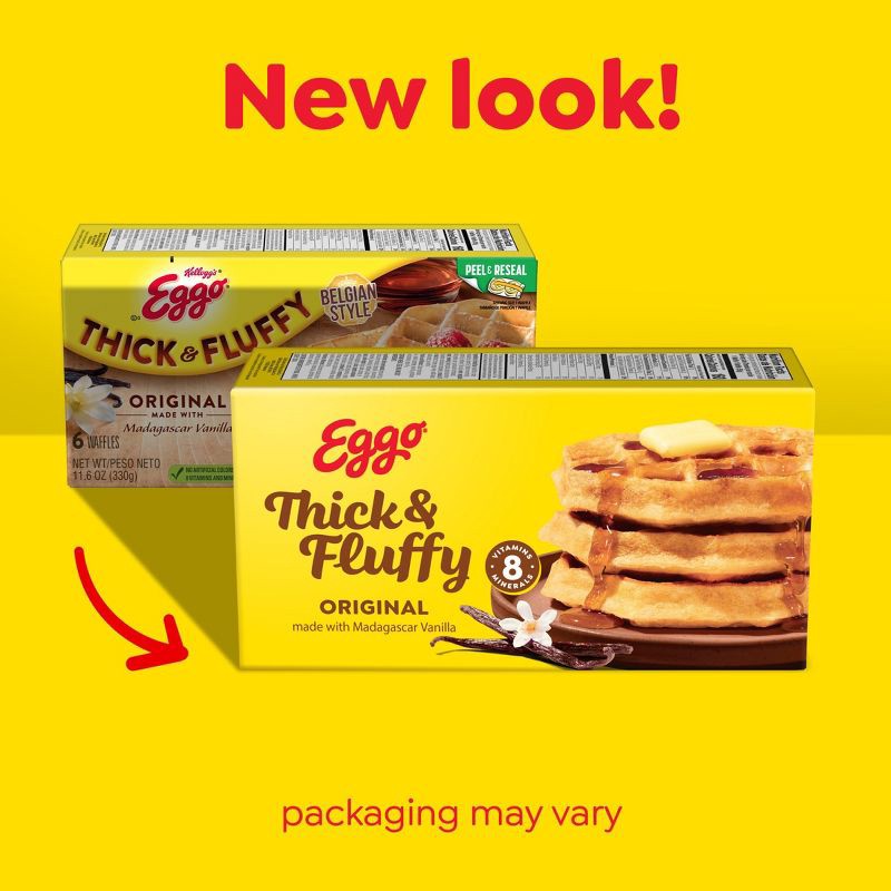 slide 2 of 9, Eggo Thick and Fluffy Frozen Waffles Original - 11.6oz/6ct, 6 ct; 11.6 oz