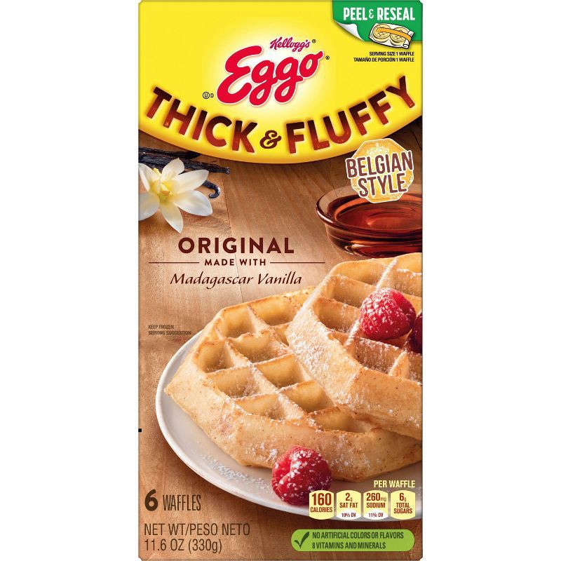 slide 5 of 7, Eggo Thick & Fluffy Original Frozen Waffles - 11.6oz/6ct, 6 ct; 11.6 oz