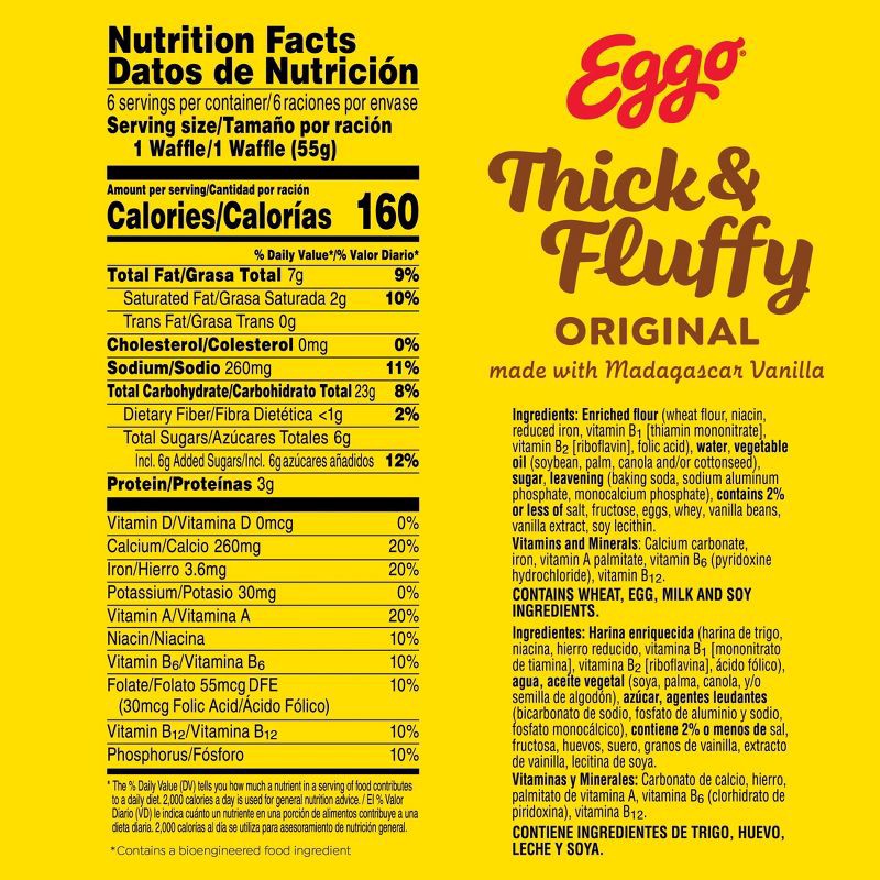 slide 6 of 9, Eggo Thick and Fluffy Frozen Waffles Original - 11.6oz/6ct, 6 ct; 11.6 oz