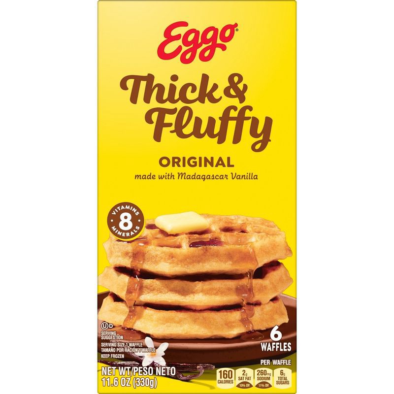 slide 9 of 9, Eggo Thick and Fluffy Frozen Waffles Original - 11.6oz/6ct, 6 ct; 11.6 oz
