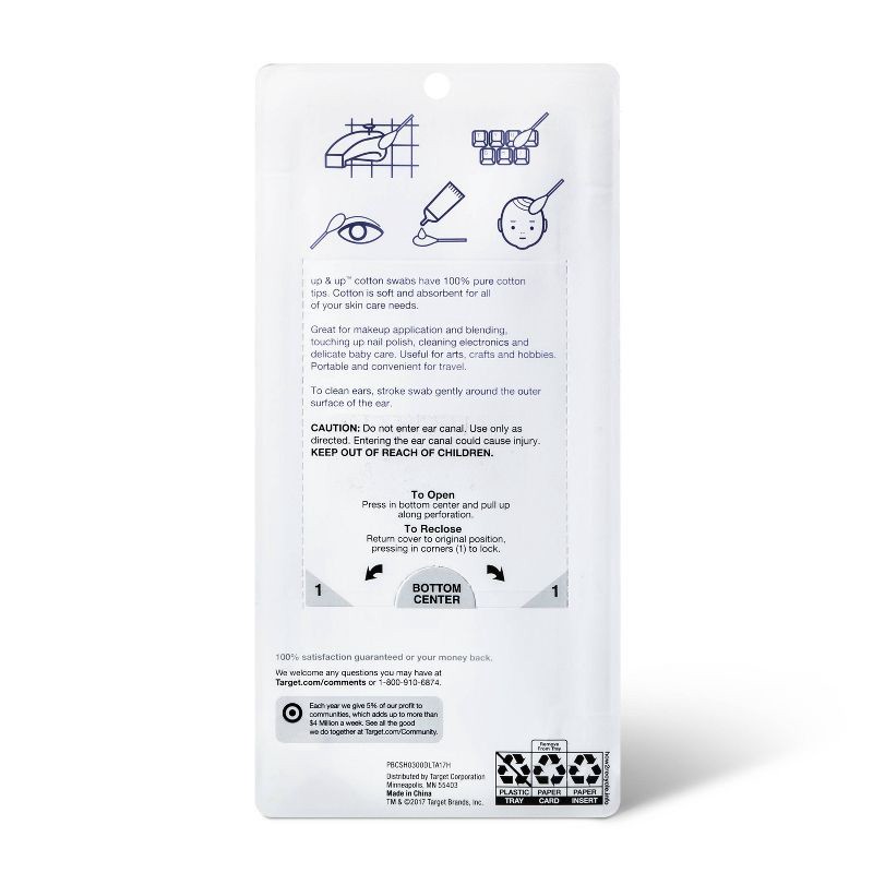 slide 4 of 8, Cotton Swabs Colored Stick - 300ct - up & up, 300 ct