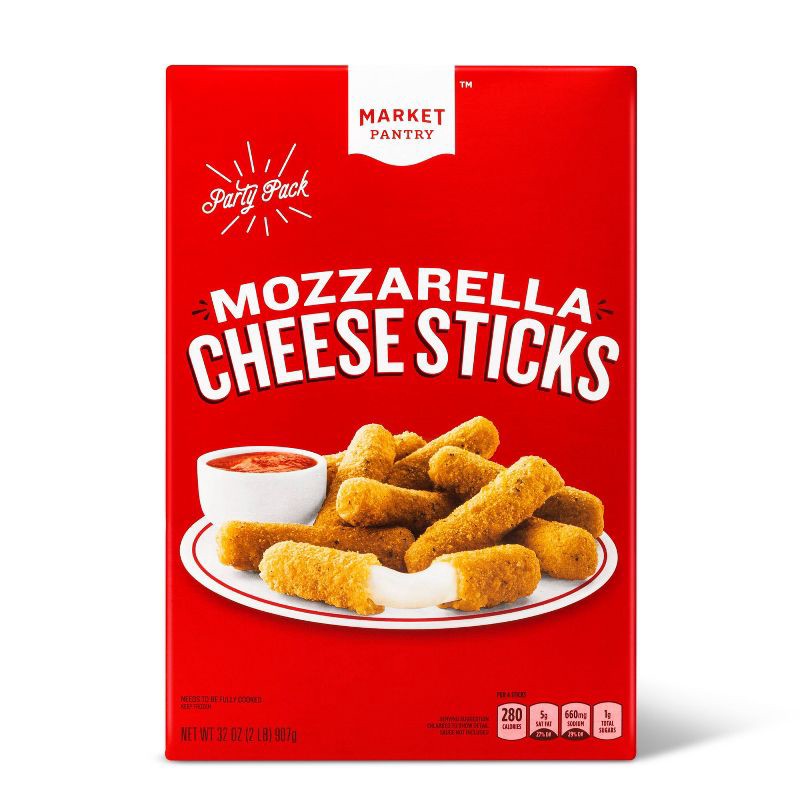 slide 1 of 3, Frozen Breaded Mozzarella Sticks - 32oz - Market Pantry™, 32 oz