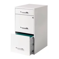 3-Drawer Filing Cabinet Steel Off-White - Hirsh