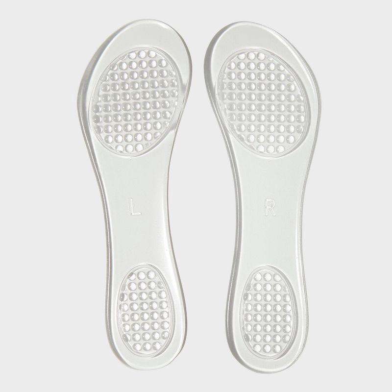 slide 2 of 5, Fab Feet Women's by Foot Petals 3/4 Gel Insoles Shoe Cushion Clear - Size (6-11): Urethane Material, Foot Pain Relief, 1 ct