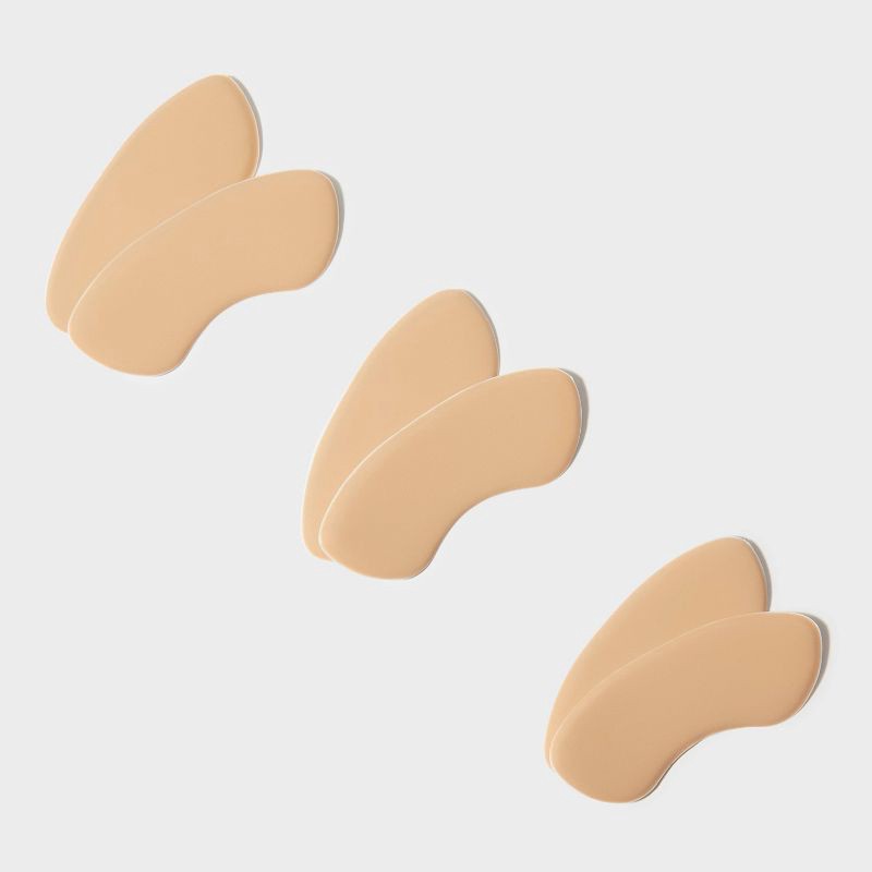 slide 2 of 5, Fab Feet Women's by Foot Petals Back of Heel Insoles Shoe Cushion Khaki - 3 pairs: Foam Inserts, 1 ct