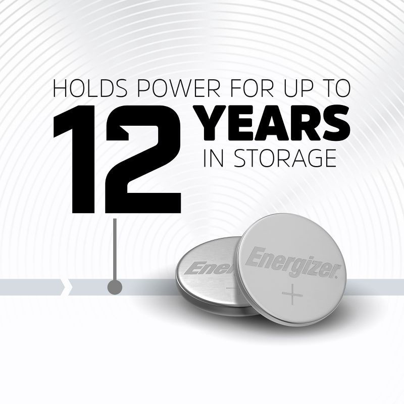 slide 6 of 10, Energizer 2032 Batteries 2pk - Lithium Coin Battery: Household Silver, 3V Single-Use, 2 ct