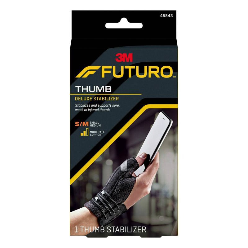 slide 1 of 8, FUTURO Deluxe Thumb Stabilizer, Thumb Brace for Left or Right Hand, S/M - 1pk, 1 ct