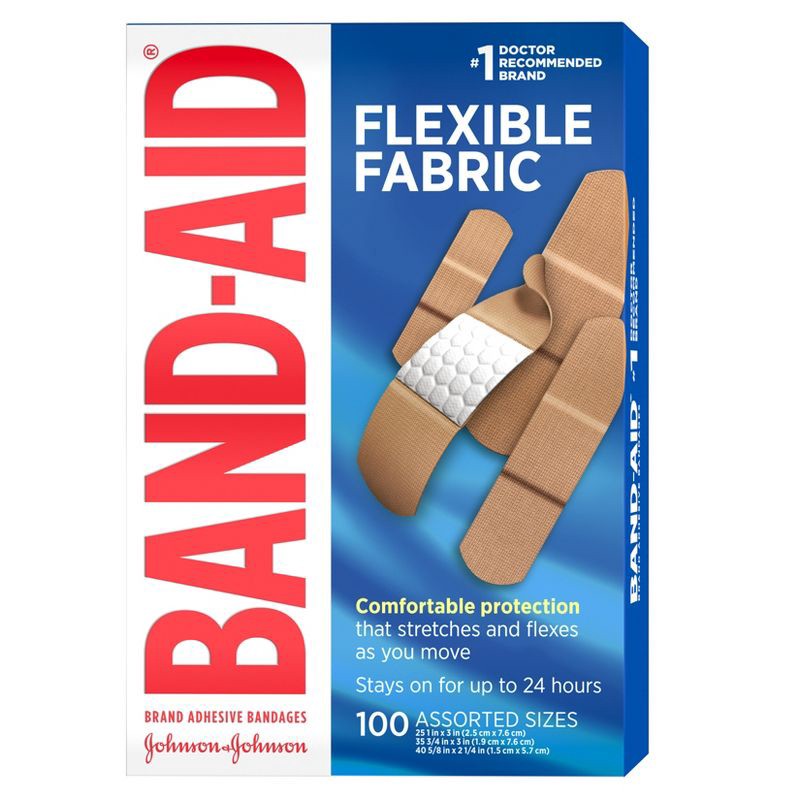 slide 8 of 8, Band-Aid Flexible Fabric - 100ct, 100 ct