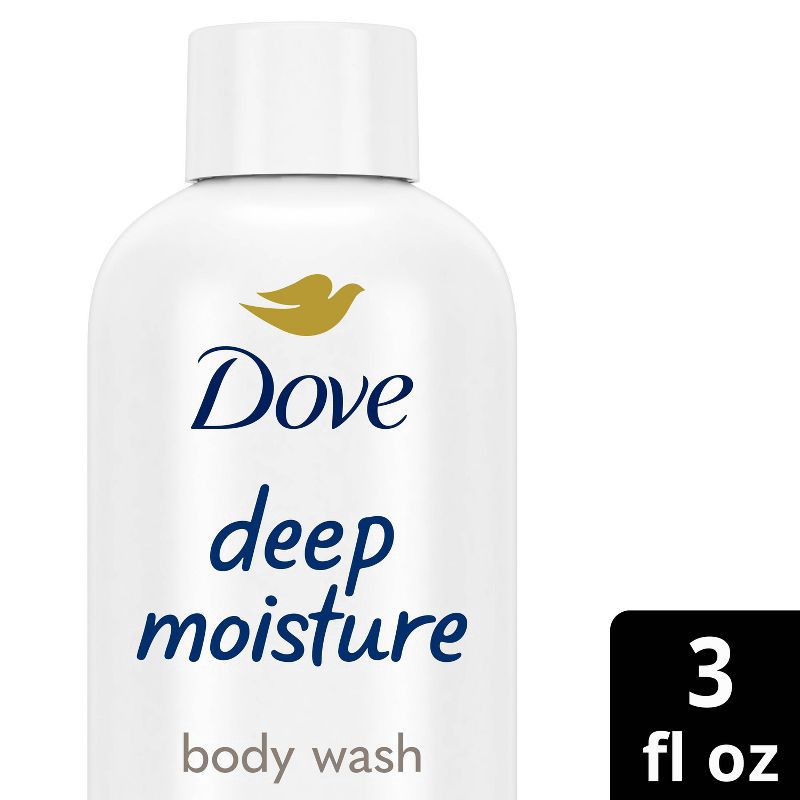 slide 1 of 6, Dove Beauty Nourishing Body Wash Soap for Dry Skin - Deep Moisture - Travel Size - 3 fl oz, 3 fl oz