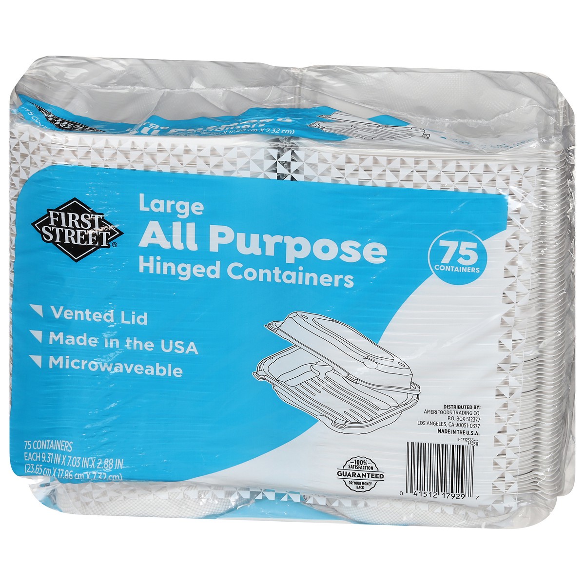 slide 6 of 10, First Street 9X7 All Purpose Hinged Container, 75 ct