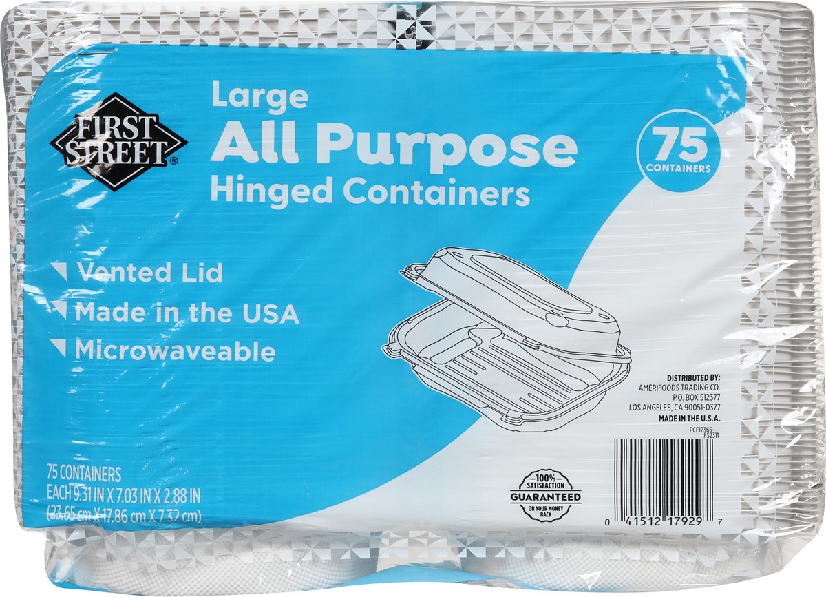 slide 2 of 10, First Street 9X7 All Purpose Hinged Container, 75 ct