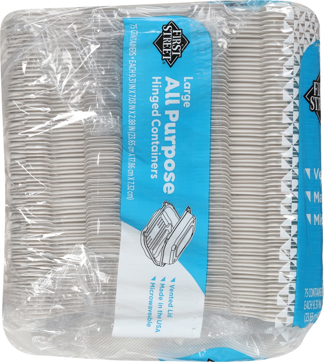 slide 4 of 10, First Street 9X7 All Purpose Hinged Container, 75 ct