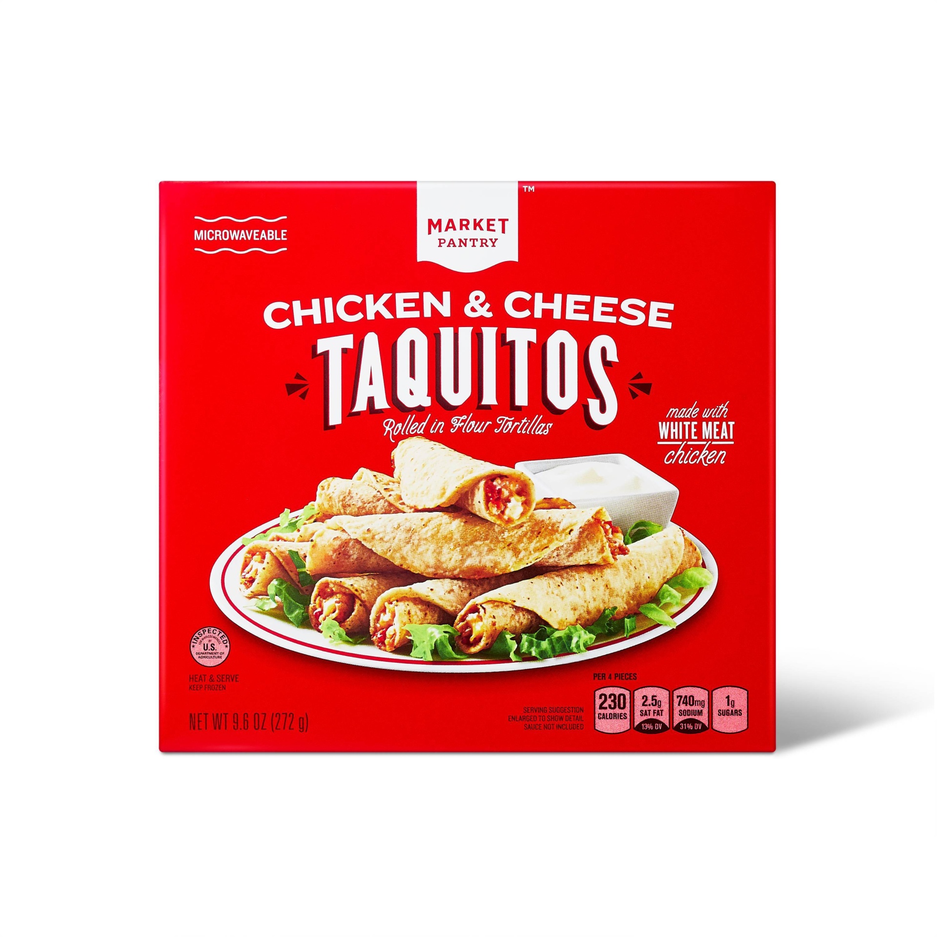 slide 1 of 1, Chicken Frozen Taquitos - 9.6oz - Market Pantry, 9.6 oz