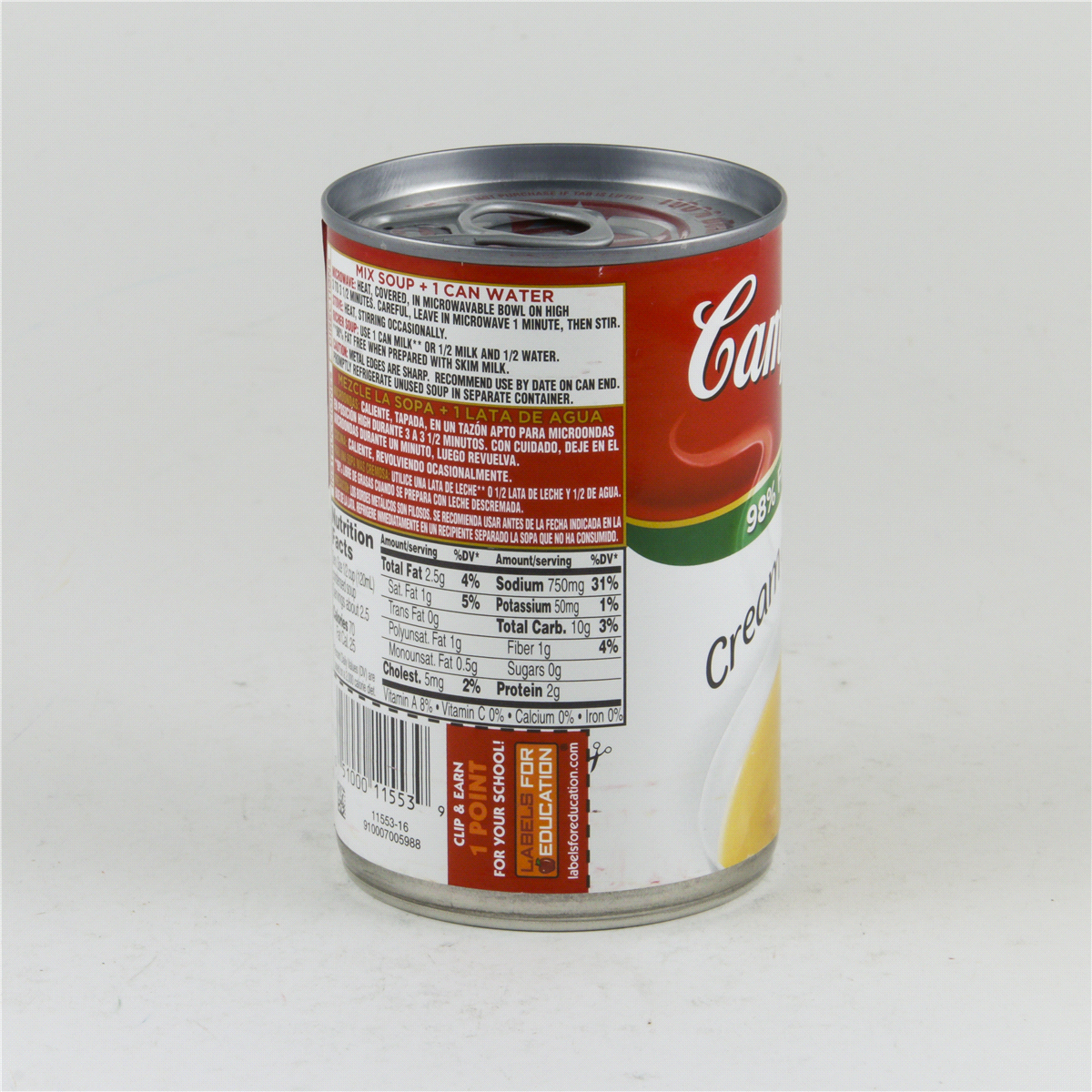 slide 2 of 8, Campbell's Low Fat Condensed Cream of Chicken Soup, 10.5 oz
