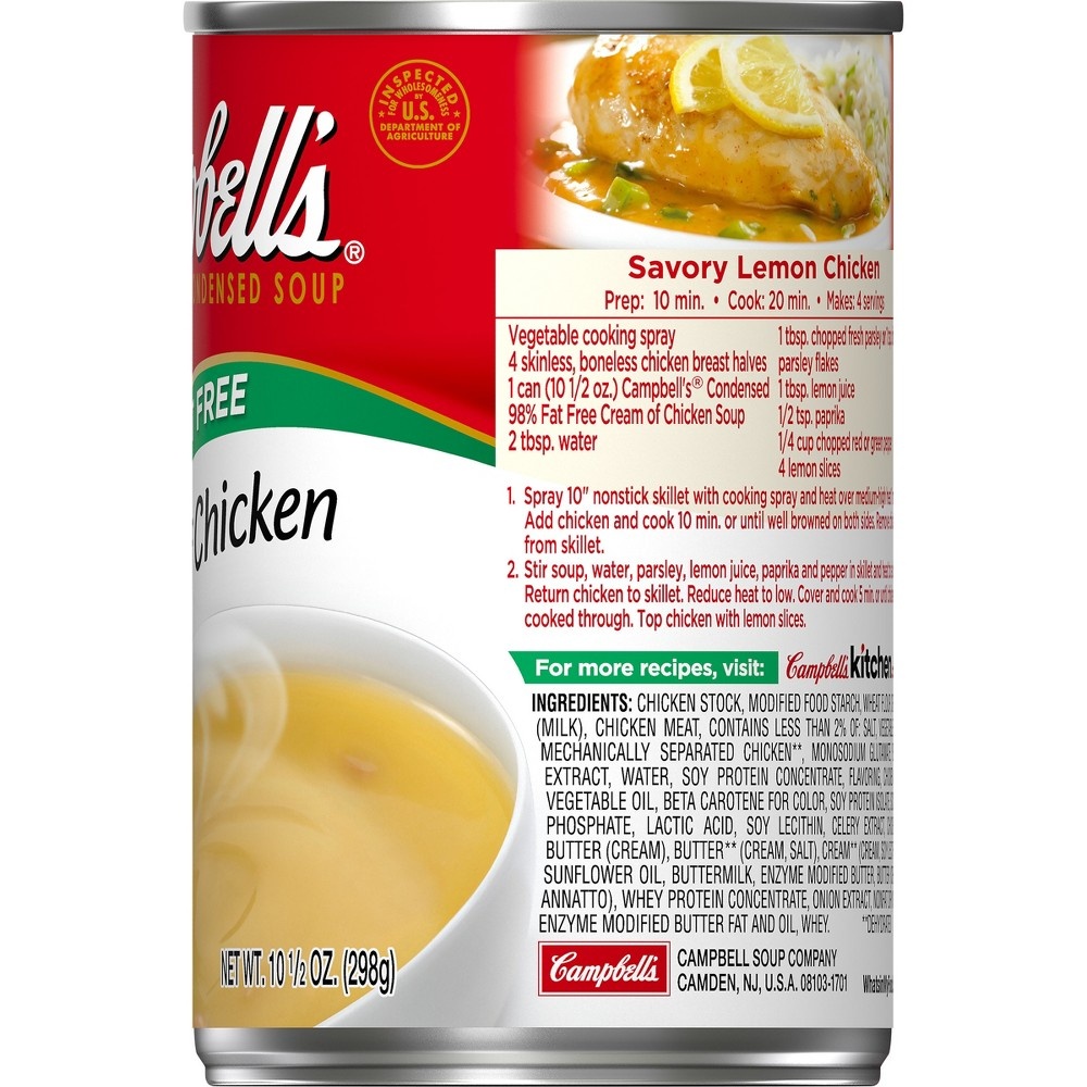 slide 7 of 8, Campbell's Low Fat Condensed Cream of Chicken Soup, 10.5 oz