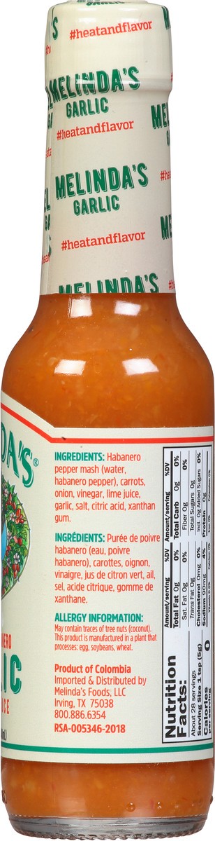 slide 5 of 12, Melinda's Garlic Habanero Hot Sauce, 5 fl oz