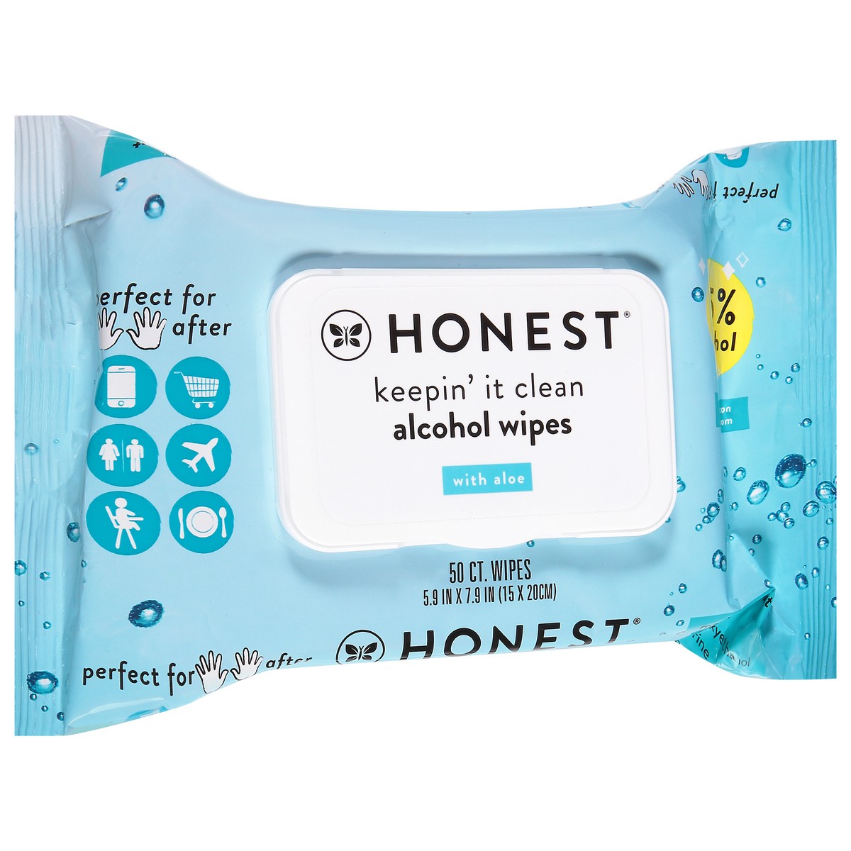 slide 7 of 12, The Honest Company Honest Alcohol Wipes, 50 ct