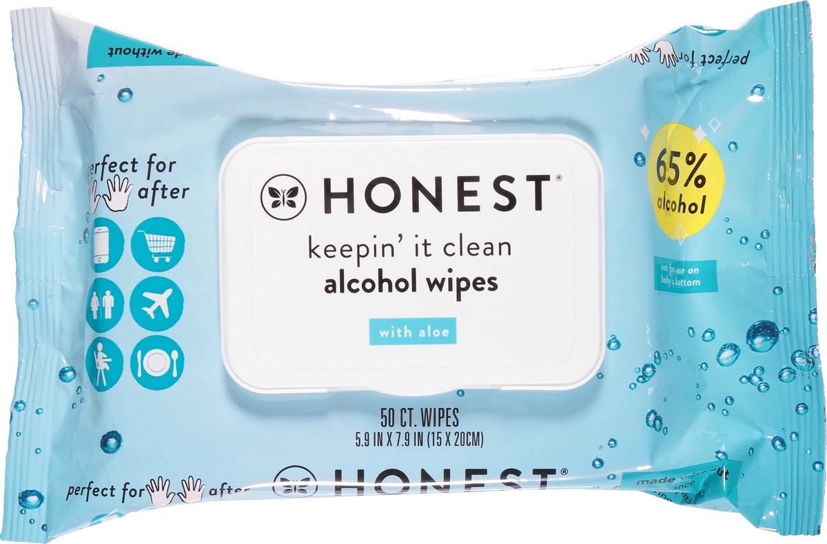 slide 1 of 12, Honest Alcohol Wipes with Aloe 50 ea, 50 ct