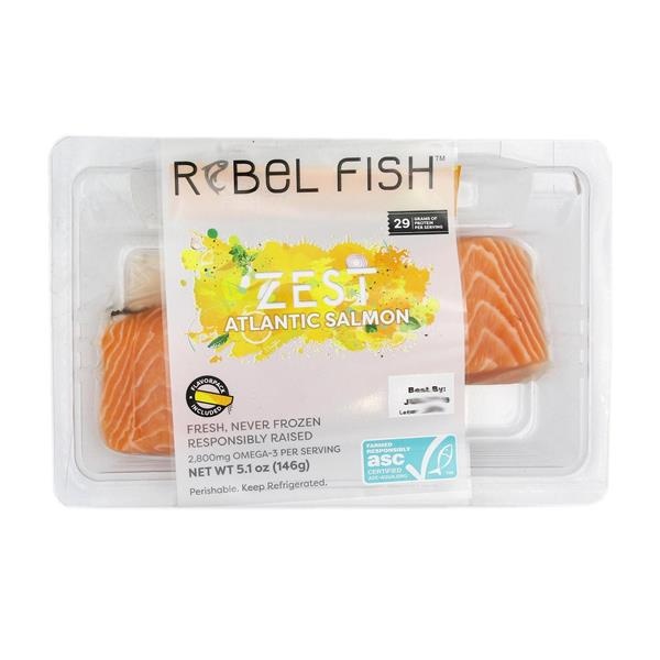 slide 1 of 1, Rebel Fish Zest Atlantic Salmon, 5.1 oz