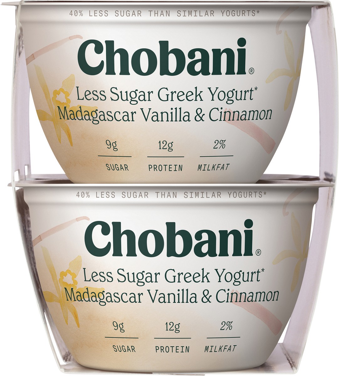 slide 8 of 9, Chobani Low-fat Greek Yogurt Madagascar Vanilla & Cinnamon, 4 ct