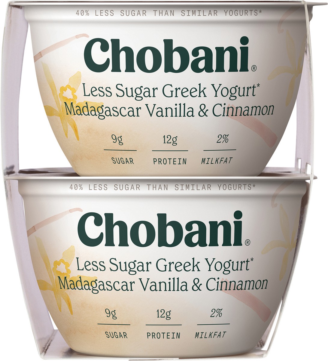 slide 4 of 9, Chobani Low-fat Greek Yogurt Madagascar Vanilla & Cinnamon, 4 ct