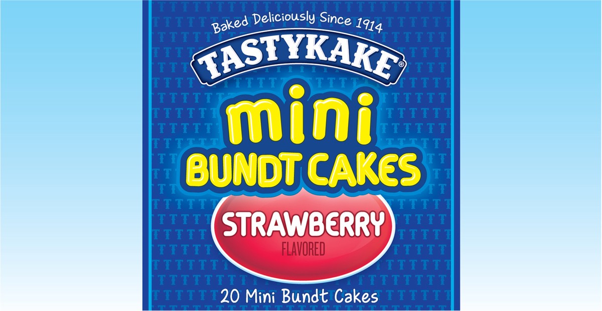 slide 7 of 9, Tastykake Strawberry Flavored Mini Bundt Cakes, Portable Strawberry Snack Cakes, 5 Pouches per Box, 5 ct