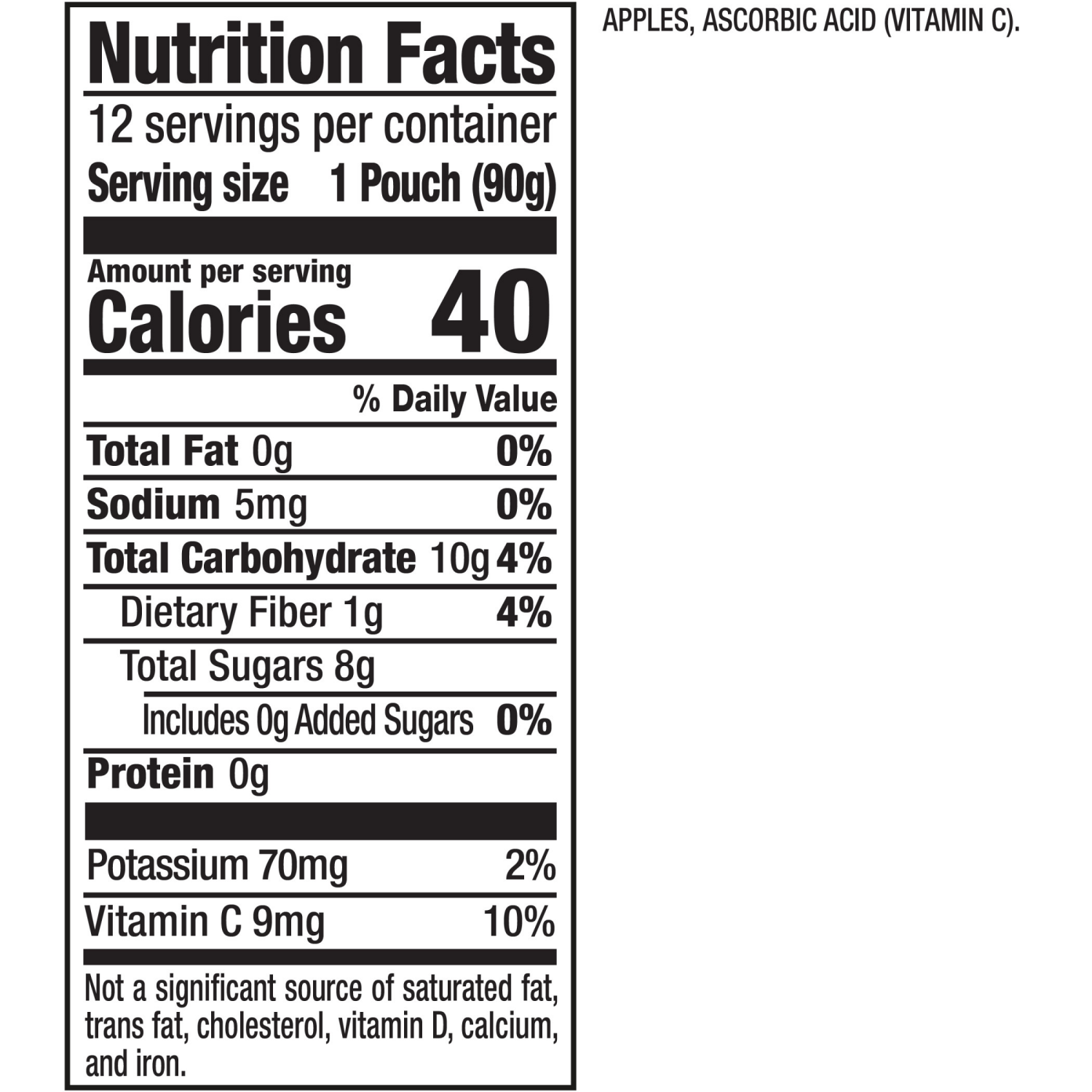 slide 3 of 8, Mott's No Sugar Added Applesauce, 3.2 oz clear pouches, 12 count, 12 ct