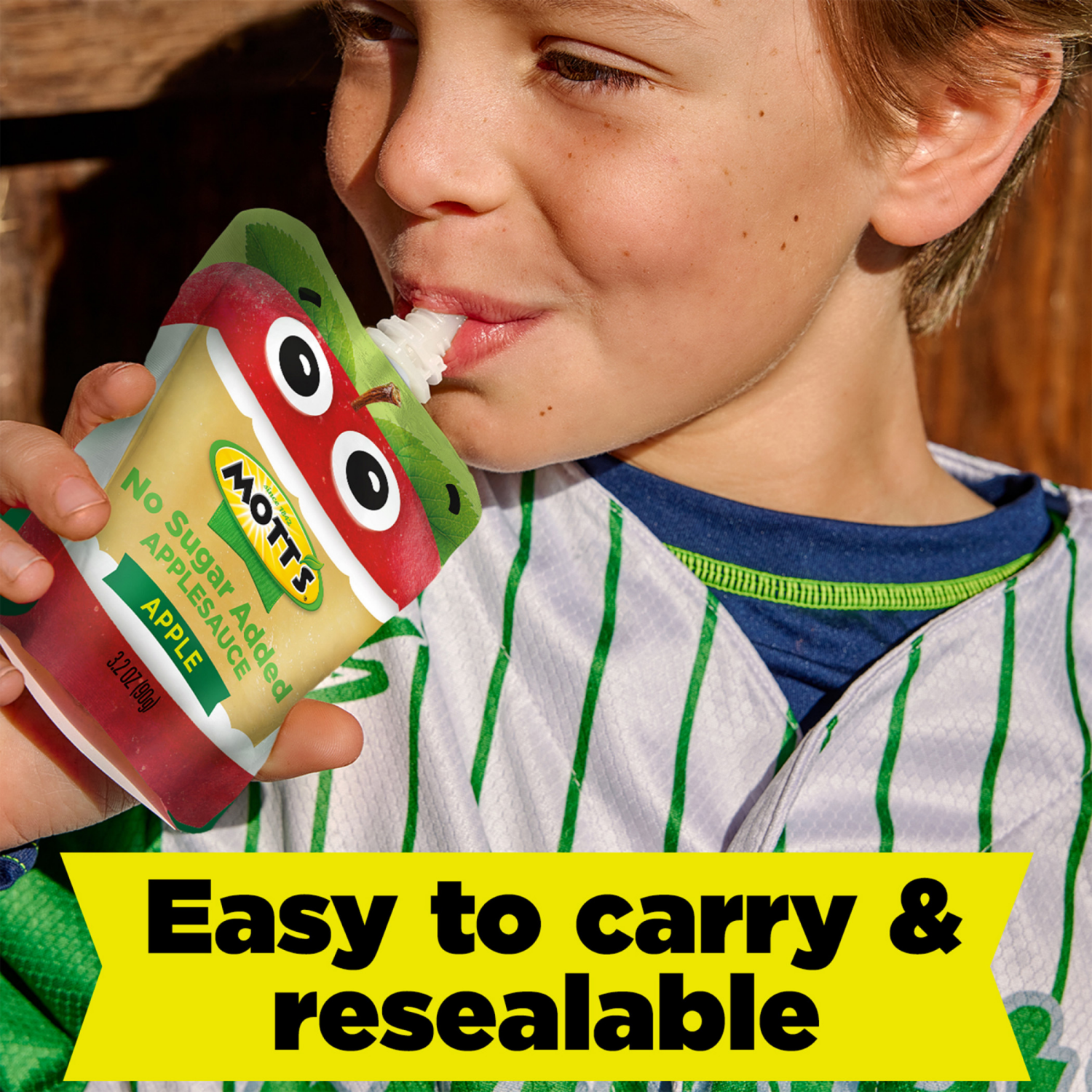 slide 8 of 8, Mott's No Sugar Added Applesauce, 3.2 oz clear pouches, 12 count, 12 ct