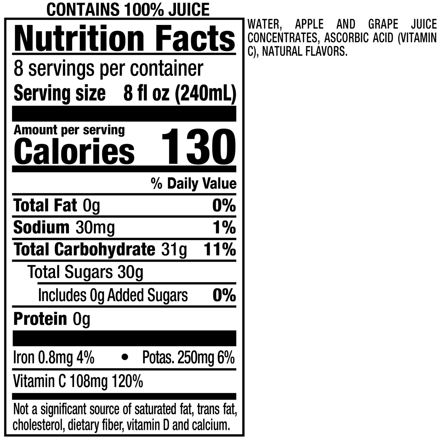 slide 2 of 6, Mott's 100% Apple White Grape Juice- 64 fl oz, 64 fl oz
