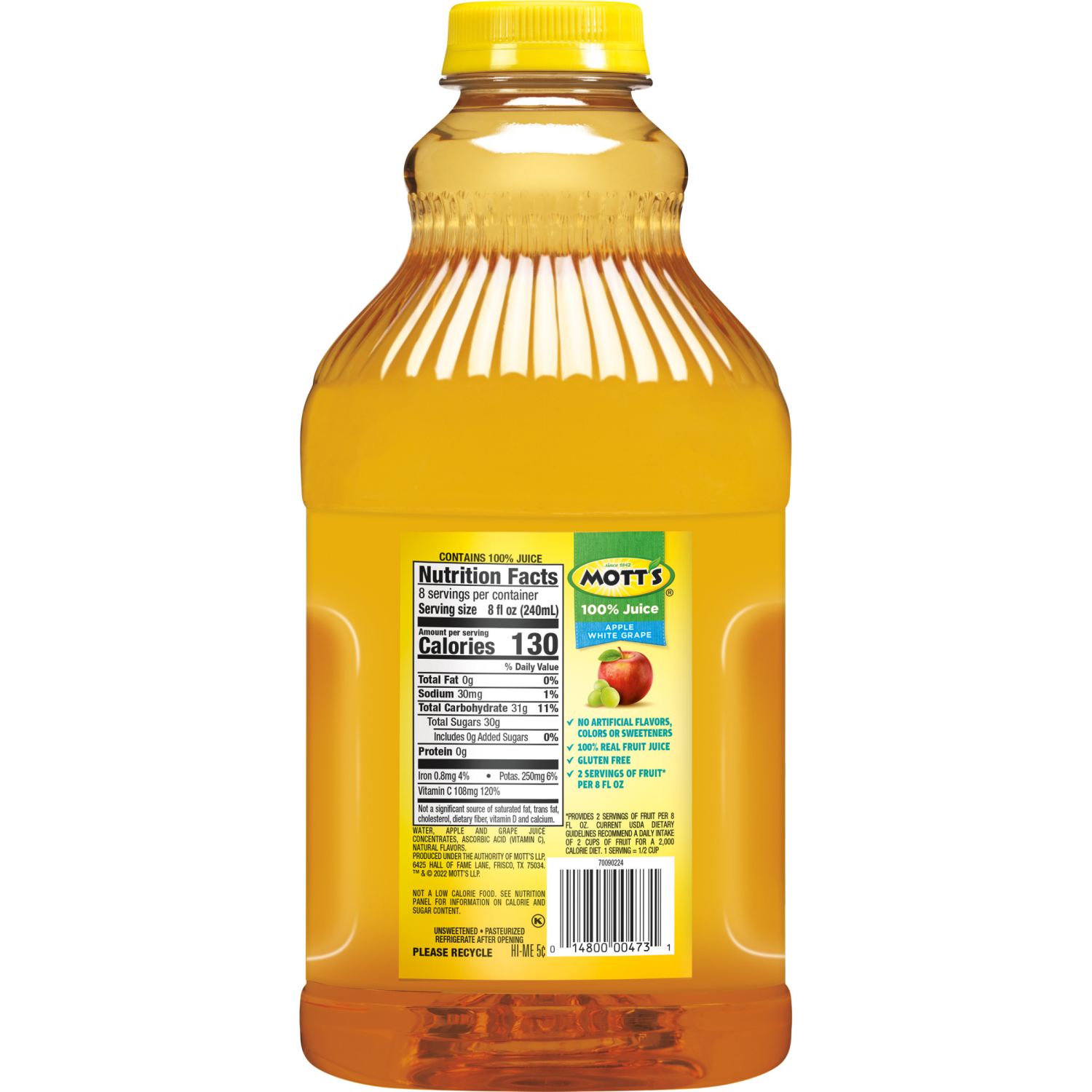 slide 3 of 6, Mott's 100% Apple White Grape Juice- 64 fl oz, 64 fl oz